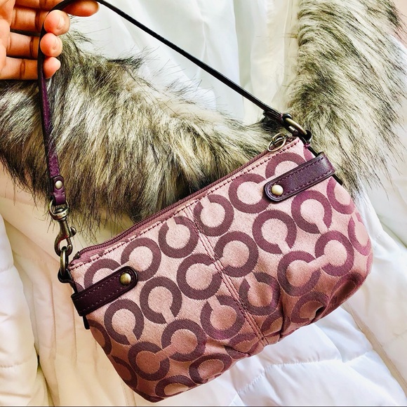 COACH⚡️Auth Lilac Jacquard Large Wristlet/Mini Bag - Picture 2 of 6